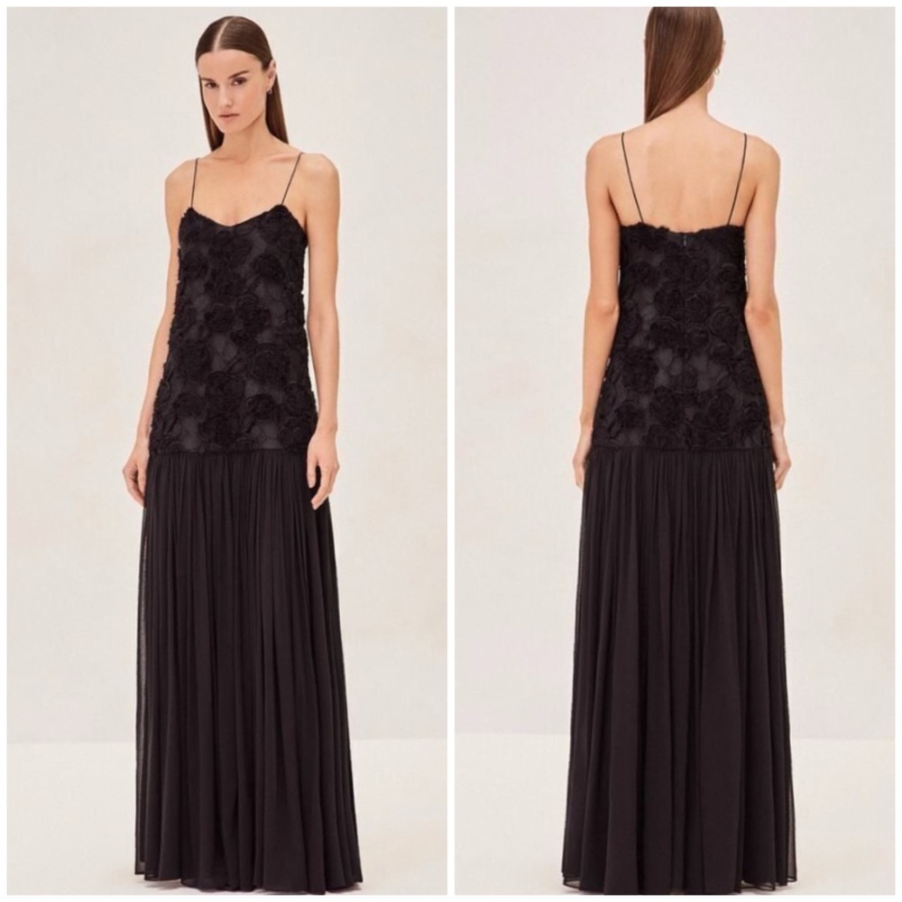 NEW Alexis Natalina Long Gown Dress Black Womens Size Small